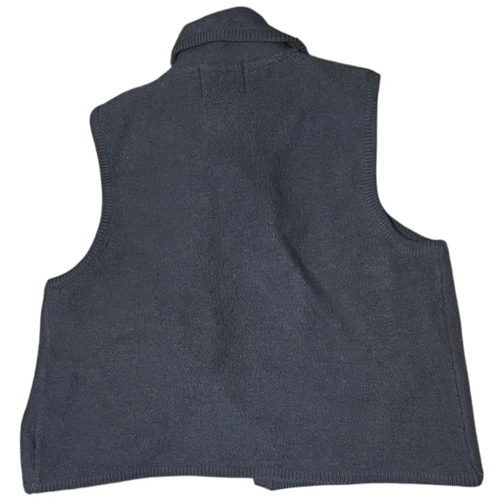 VTG Woolrich Gray Pure New Wool Sweater Vest Transitional Fall Leaves Autumn - M - Picture 13 of 14
